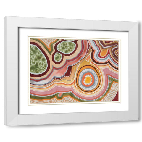 Agate II White Modern Wood Framed Art Print with Double Matting by Gallagher, Megan