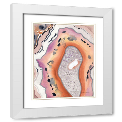 Bright Agate I White Modern Wood Framed Art Print with Double Matting by Gallagher, Megan