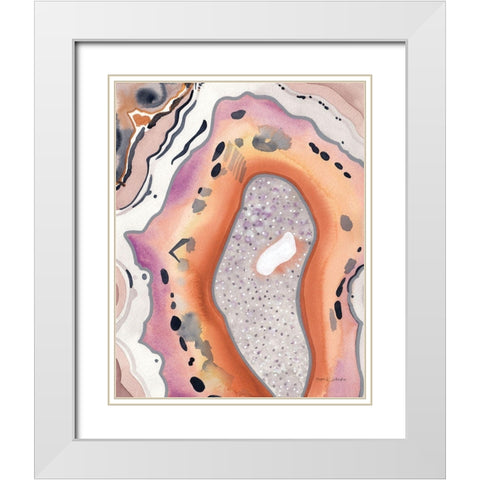 Bright Agate I White Modern Wood Framed Art Print with Double Matting by Gallagher, Megan