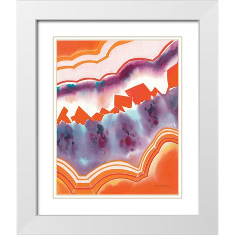 Bright Agate II White Modern Wood Framed Art Print with Double Matting by Gallagher, Megan