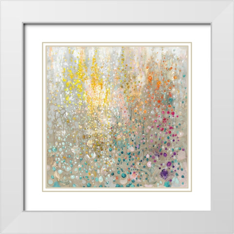 Bubbling Up Again White Modern Wood Framed Art Print with Double Matting by Nai, Danhui
