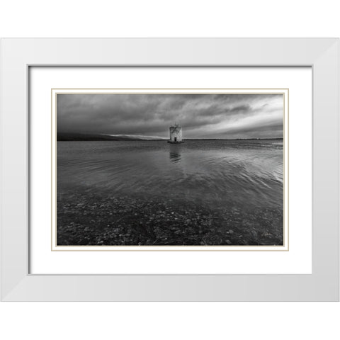 Windmill Island White Modern Wood Framed Art Print with Double Matting by Aledanda
