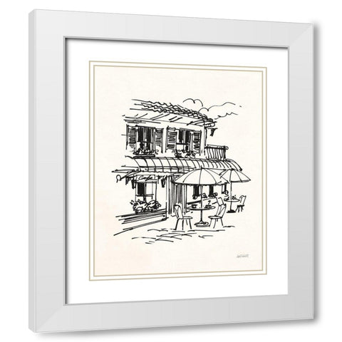 Cafe Sketch I Cream White Modern Wood Framed Art Print with Double Matting by Tavoletti, Anne