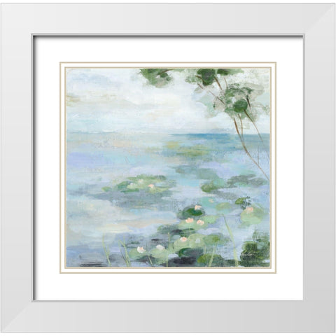 Lily Pond II White Modern Wood Framed Art Print with Double Matting by Vassileva, Silvia