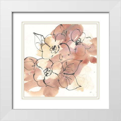 Cashmere Florals I White Modern Wood Framed Art Print with Double Matting by Paschke, Chris