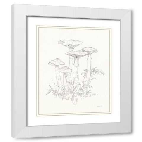Nature Sketchbook I White Modern Wood Framed Art Print with Double Matting by Nai, Danhui