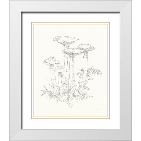 Nature Sketchbook I White Modern Wood Framed Art Print with Double Matting by Nai, Danhui