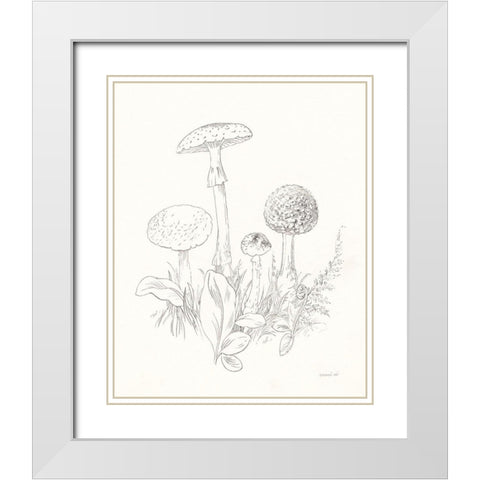 Nature Sketchbook II White Modern Wood Framed Art Print with Double Matting by Nai, Danhui