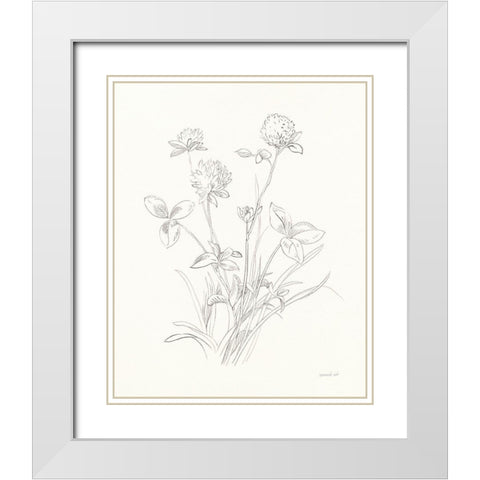 Nature Sketchbook VIII White Modern Wood Framed Art Print with Double Matting by Nai, Danhui