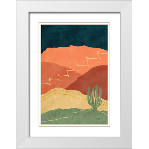 Mountainous II White Modern Wood Framed Art Print with Double Matting by Thorns, Becky
