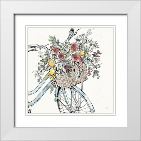 Farmhouse Flea Market Bike I White Modern Wood Framed Art Print with Double Matting by Tavoletti, Anne