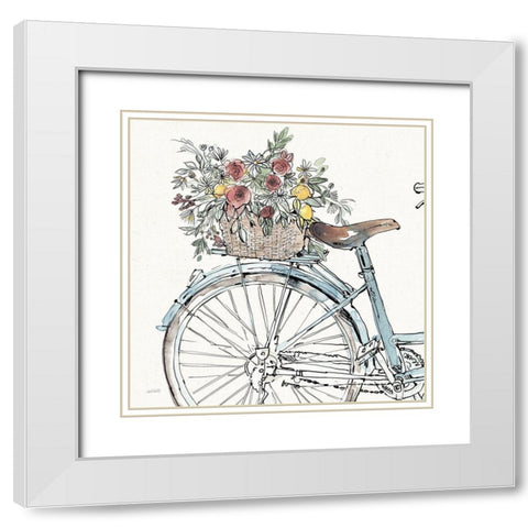 Farmhouse Flea Market Bike II White Modern Wood Framed Art Print with Double Matting by Tavoletti, Anne