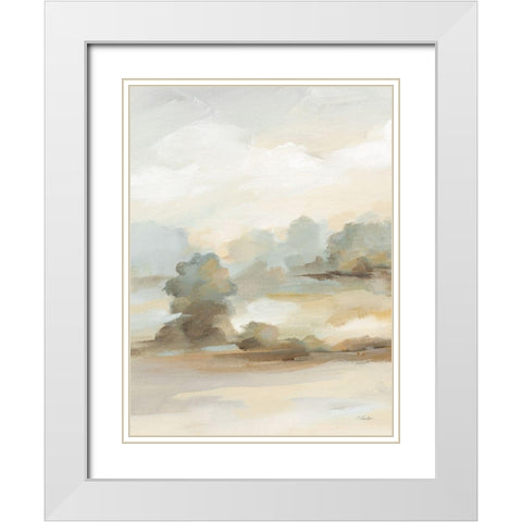 The Old Farm Landscape II White Modern Wood Framed Art Print with Double Matting by Vassileva, Silvia