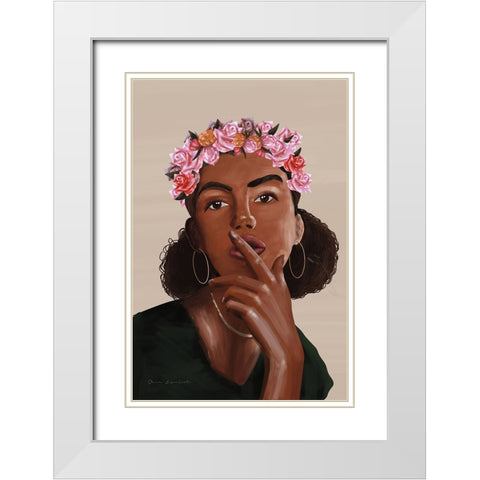 Flower Power II White Modern Wood Framed Art Print with Double Matting by Escalante, Omar