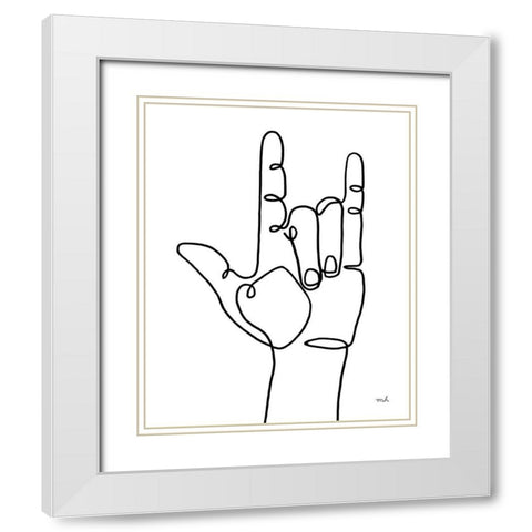 Love Sign White Modern Wood Framed Art Print with Double Matting by Hershey, Moira