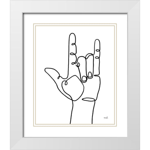 Love Sign White Modern Wood Framed Art Print with Double Matting by Hershey, Moira