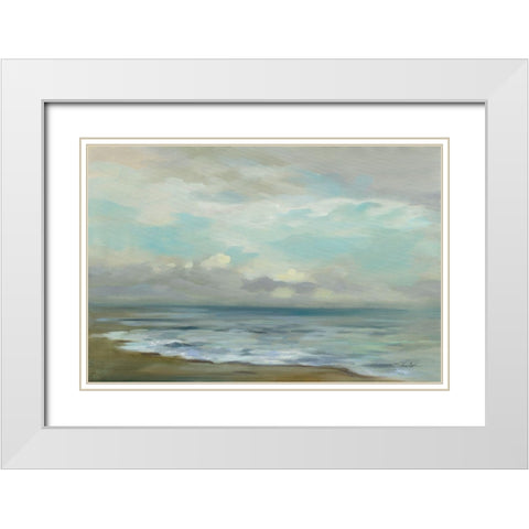 Rising Sun White Modern Wood Framed Art Print with Double Matting by Vassileva, Silvia