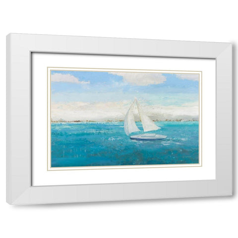 Sailing Into the Blue White Modern Wood Framed Art Print with Double Matting by Wiens, James