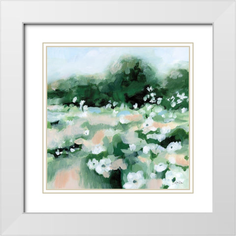 Summer Field White Modern Wood Framed Art Print with Double Matting by Pete, Katrina