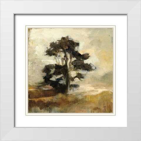Fall Tree White Modern Wood Framed Art Print with Double Matting by Purinton, Julia