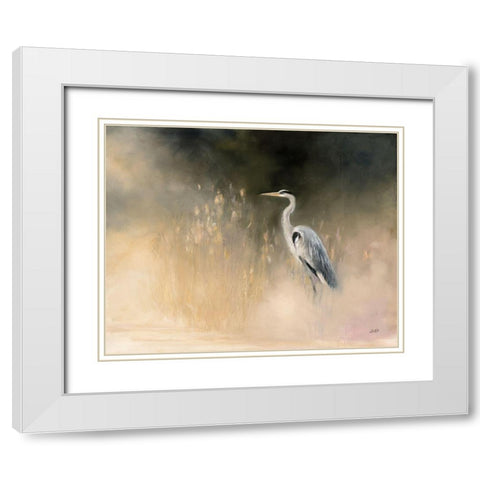 Peaceful Egret White Modern Wood Framed Art Print with Double Matting by Purinton, Julia