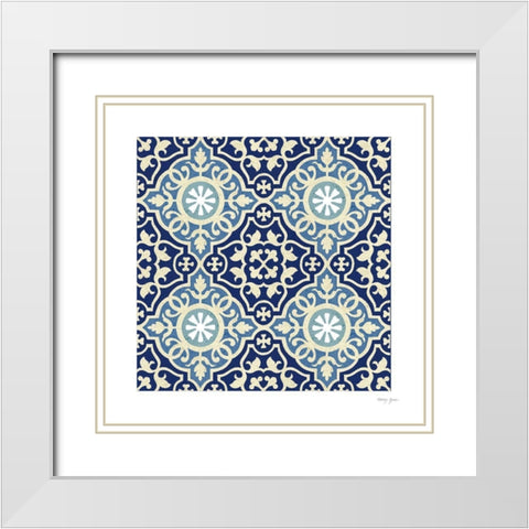 Artisan Tile I White Modern Wood Framed Art Print with Double Matting by Green, Nancy