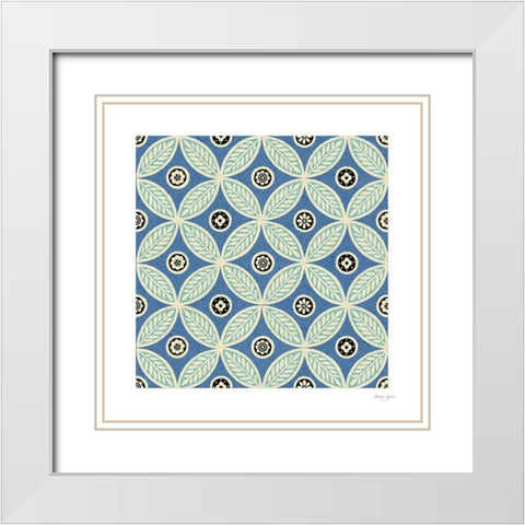 Artisan Tile III White Modern Wood Framed Art Print with Double Matting by Green, Nancy