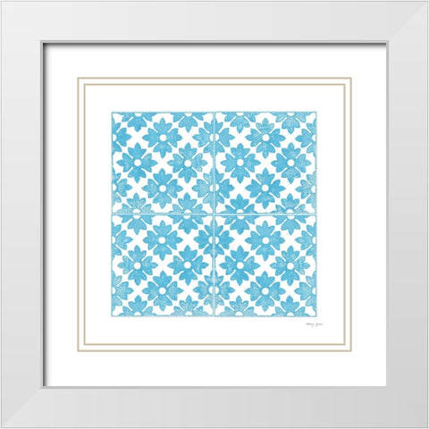 Artisan Tile XXIX White Modern Wood Framed Art Print with Double Matting by Green, Nancy