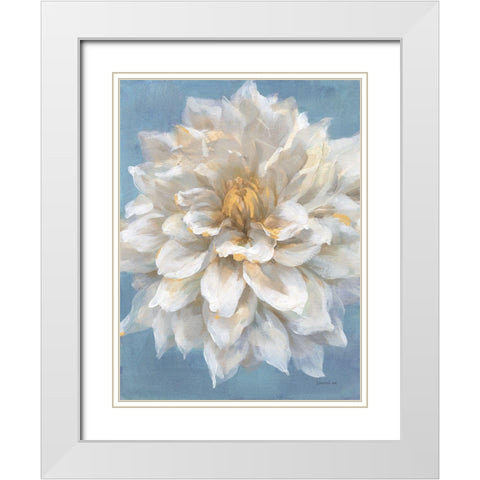 Open Petals I White Modern Wood Framed Art Print with Double Matting by Nai, Danhui