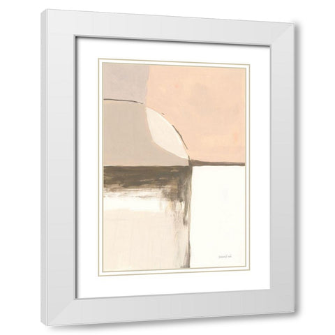 Overlay I White Modern Wood Framed Art Print with Double Matting by Nai, Danhui