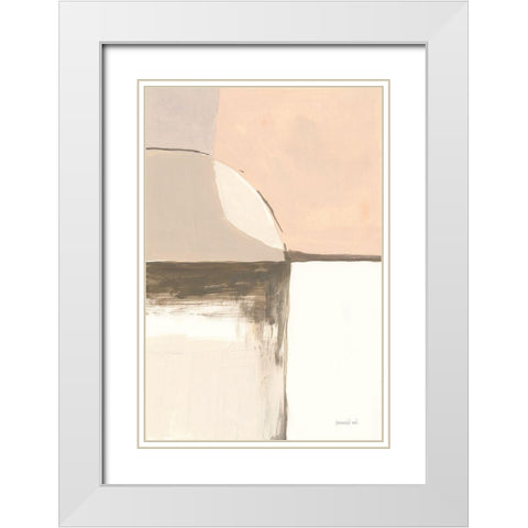Overlay I White Modern Wood Framed Art Print with Double Matting by Nai, Danhui