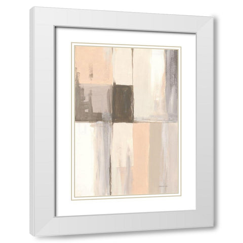 Overlay II White Modern Wood Framed Art Print with Double Matting by Nai, Danhui