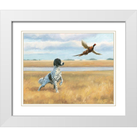 On Point by the River White Modern Wood Framed Art Print with Double Matting by Wiens, James