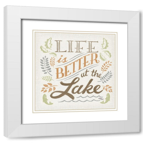 Lake Life I Green White Modern Wood Framed Art Print with Double Matting by Wellington Studio