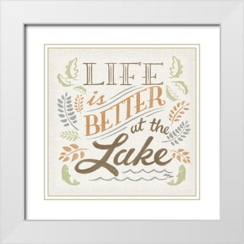 Lake Life I Green White Modern Wood Framed Art Print with Double Matting by Wellington Studio