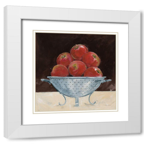 Apples on Brown White Modern Wood Framed Art Print with Double Matting by Tillmon, Avery