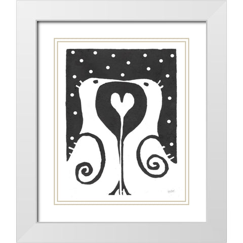 You and Me White Modern Wood Framed Art Print with Double Matting by Mack, Lynn