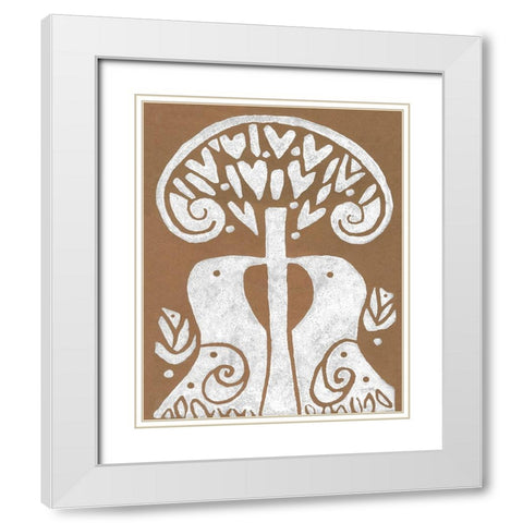 Heart Song White Modern Wood Framed Art Print with Double Matting by Mack, Lynn