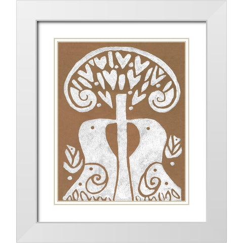 Heart Song White Modern Wood Framed Art Print with Double Matting by Mack, Lynn
