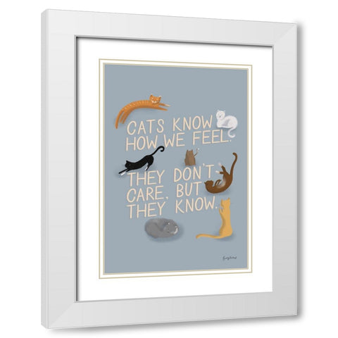 Ode to Cats Dark White Modern Wood Framed Art Print with Double Matting by Thorns, Becky