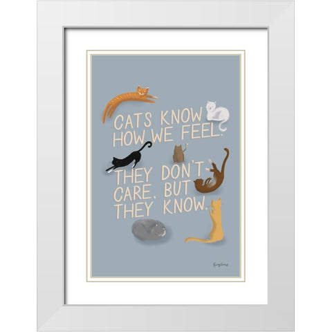 Ode to Cats Dark White Modern Wood Framed Art Print with Double Matting by Thorns, Becky