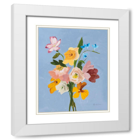 Sugar Flowers White Modern Wood Framed Art Print with Double Matting by Munger, Pamela