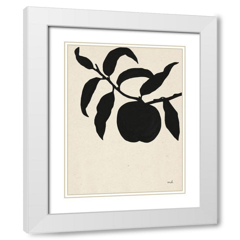 Peach II White Modern Wood Framed Art Print with Double Matting by Hershey, Moira