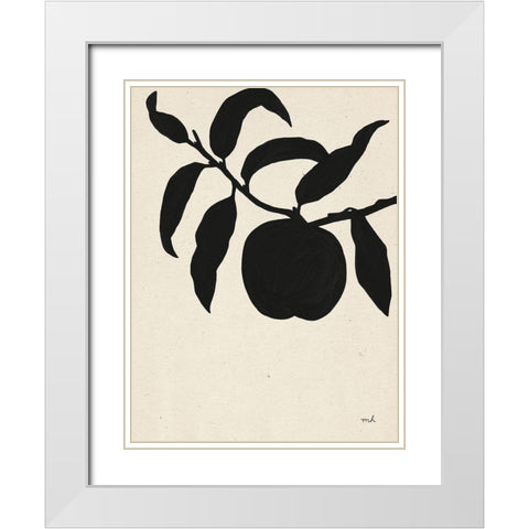 Peach II White Modern Wood Framed Art Print with Double Matting by Hershey, Moira