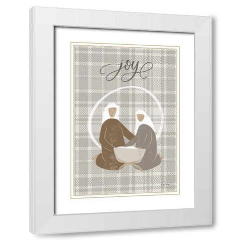 Nativity II Joy White Modern Wood Framed Art Print with Double Matting by Thorns, Becky