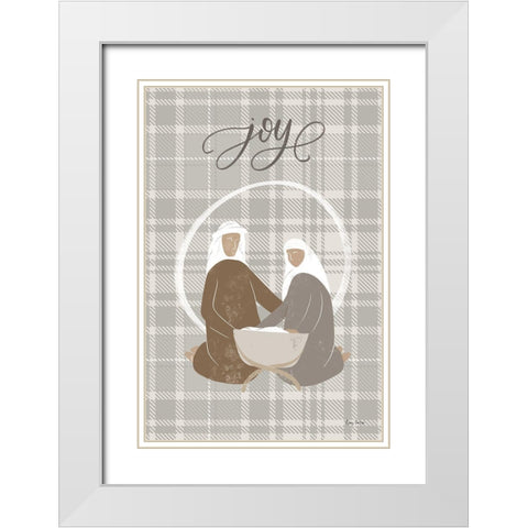 Nativity II Joy White Modern Wood Framed Art Print with Double Matting by Thorns, Becky