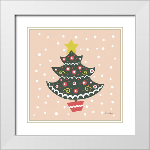 The Night Before Christmas IV Bright White Modern Wood Framed Art Print with Double Matting by Zaman, Farida