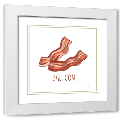Bacon and Eggs I White Modern Wood Framed Art Print with Double Matting by Urban, Mary