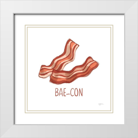 Bacon and Eggs I White Modern Wood Framed Art Print with Double Matting by Urban, Mary