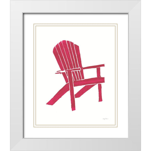 Summer Chair I White Modern Wood Framed Art Print with Double Matting by Tillmon, Avery